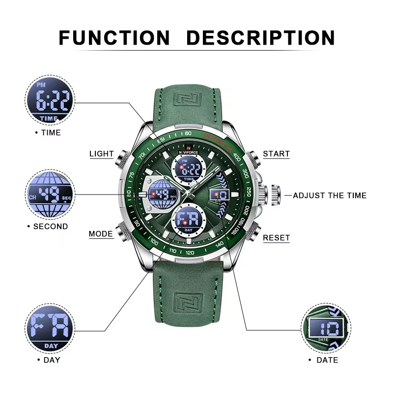 NAVIFORCE  Men Chronograph Waterproof tWatch